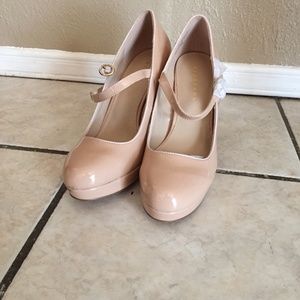 Women’s beige Mary Jane heels
